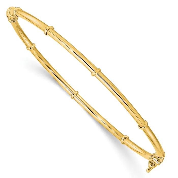 Qgold PreStyled Sets 14k Yellow Gold 35 mm Polished Fancy Hinged Bangle 387 grams Qgold PreStyled Sets 14k Yellow Gold 35 mm Polished Fancy Hinged Bangle 387 grams