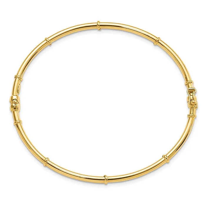 Qgold PreStyled Sets 14k Yellow Gold 35 mm Polished Fancy Hinged Bangle 387 grams Qgold PreStyled Sets 14k Yellow Gold 35 mm Polished Fancy Hinged Bangle 387 grams