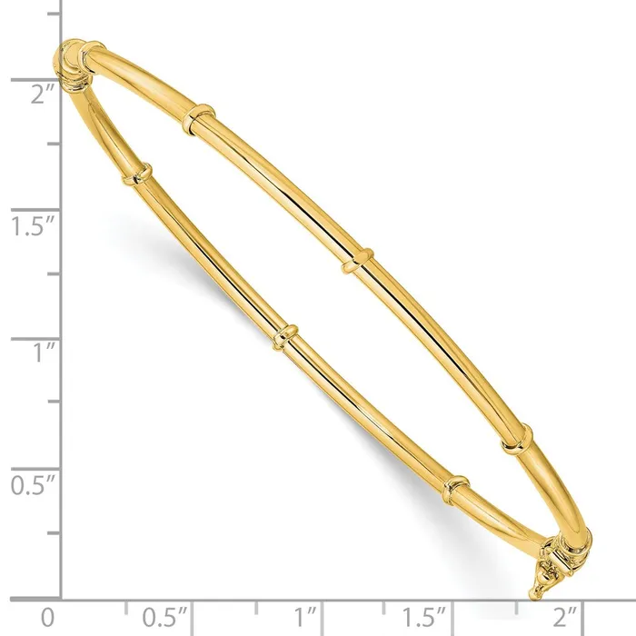 Qgold PreStyled Sets 14k Yellow Gold 35 mm Polished Fancy Hinged Bangle 387 grams Qgold PreStyled Sets 14k Yellow Gold 35 mm Polished Fancy Hinged Bangle 387 grams