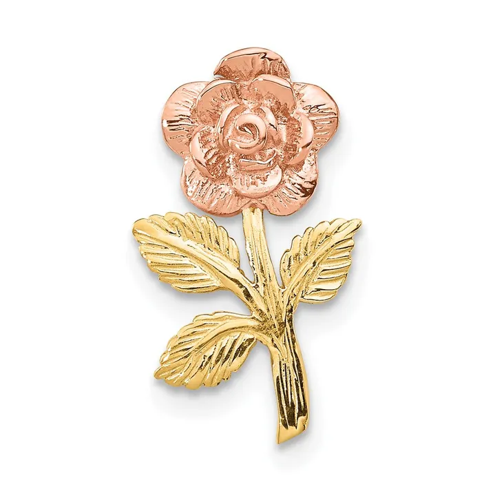 Qgold Rings 10k Twotone 10 mm Twotone Rose Flower Slide 071 grams