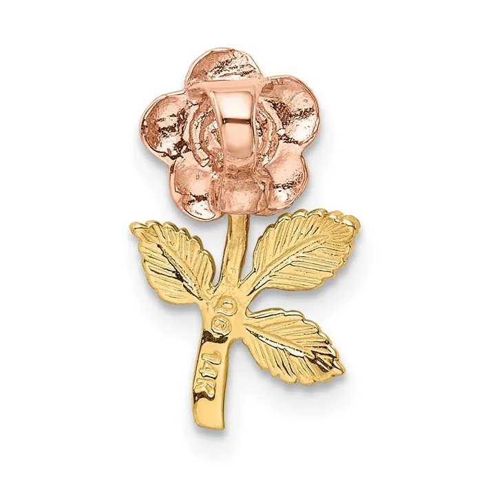 Qgold Rings 10k Twotone 10 mm Twotone Rose Flower Slide 071 grams Qgold Rings 10k Twotone 10 mm Twotone Rose Flower Slide 071 grams