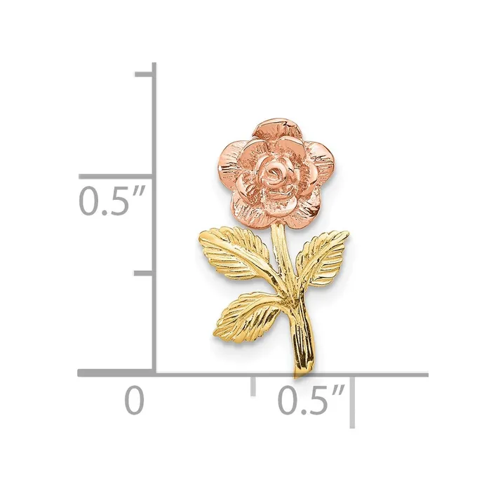 Qgold Rings 10k Twotone 10 mm Twotone Rose Flower Slide 071 grams Qgold Rings 10k Twotone 10 mm Twotone Rose Flower Slide 071 grams