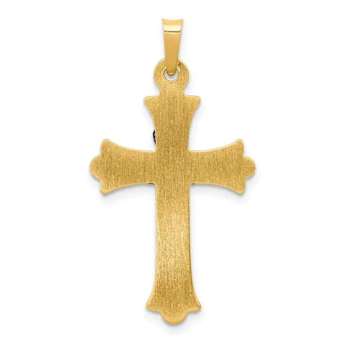 Qgold Rings 14k Twotone 18 mm Claddagh Cross Pendant 105 grams