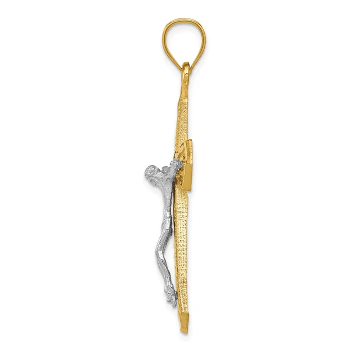 Qgold Rings 14k Twotone 25 mm Diamondcut Passion Crucifix Pendant 346 grams Qgold Rings 14k Twotone 25 mm Diamondcut Passion Crucifix Pendant 346 grams