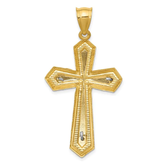 Qgold Rings 14k Twotone 25 mm Diamondcut Passion Crucifix Pendant 346 grams Qgold Rings 14k Twotone 25 mm Diamondcut Passion Crucifix Pendant 346 grams