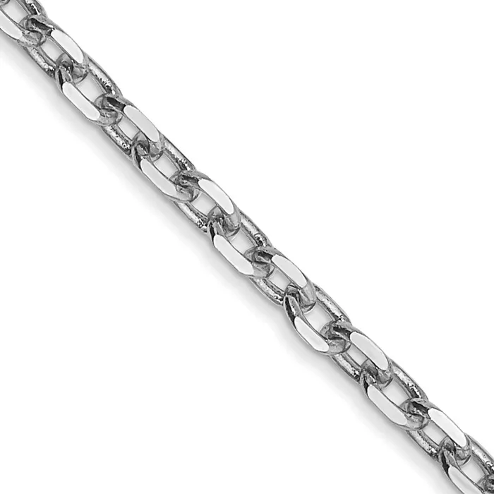 Qgold Rings 14k WG 22mm DC Round Open Link Cable Chain 508 grams