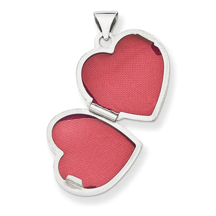 Qgold Rings 14k White Gold 1515 mm Double Heart Locket 067 grams