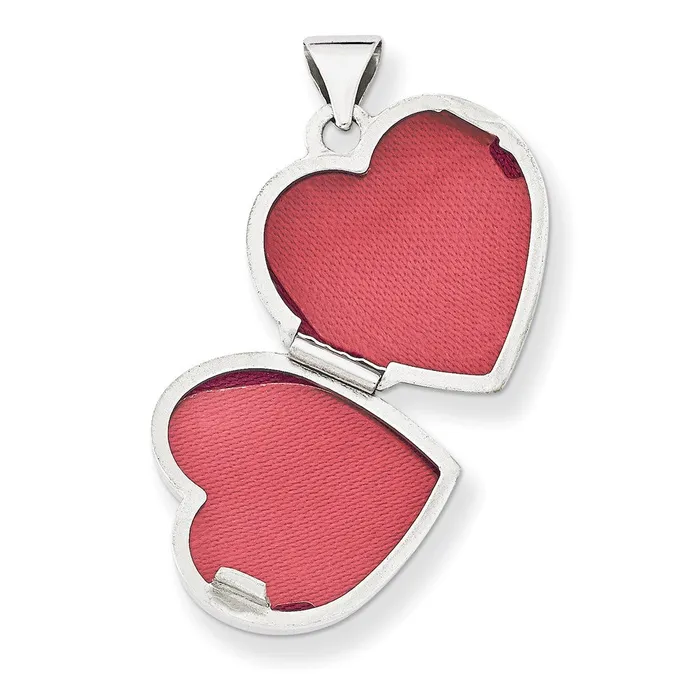Qgold Rings 14k White Gold 1515 mm Double Heart Locket 067 grams