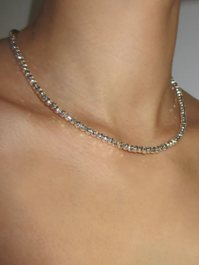 Rimor Jewelry Rings BEADED HEMATITE CHOKER SILVER