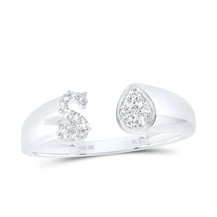 Rings 110CtwNat Dia Nk Gift Initial S Pear Ladies Ring 178 grams GND