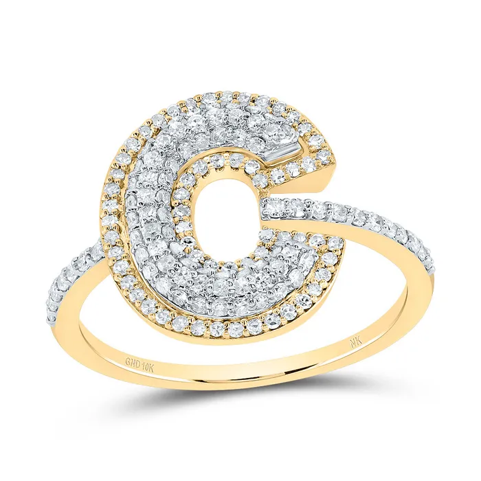 Rings 12CtwDia Nk Fashion Initial C Ladies Ring 204 grams GND