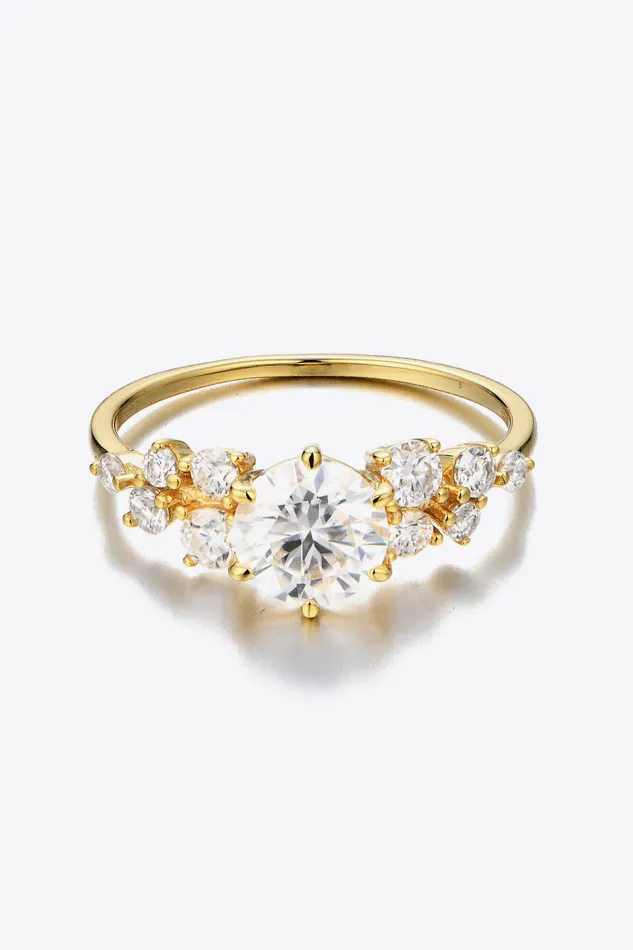 Rings 1 Carat Moissanite 925 Sterling Silver Ring Trendsi
