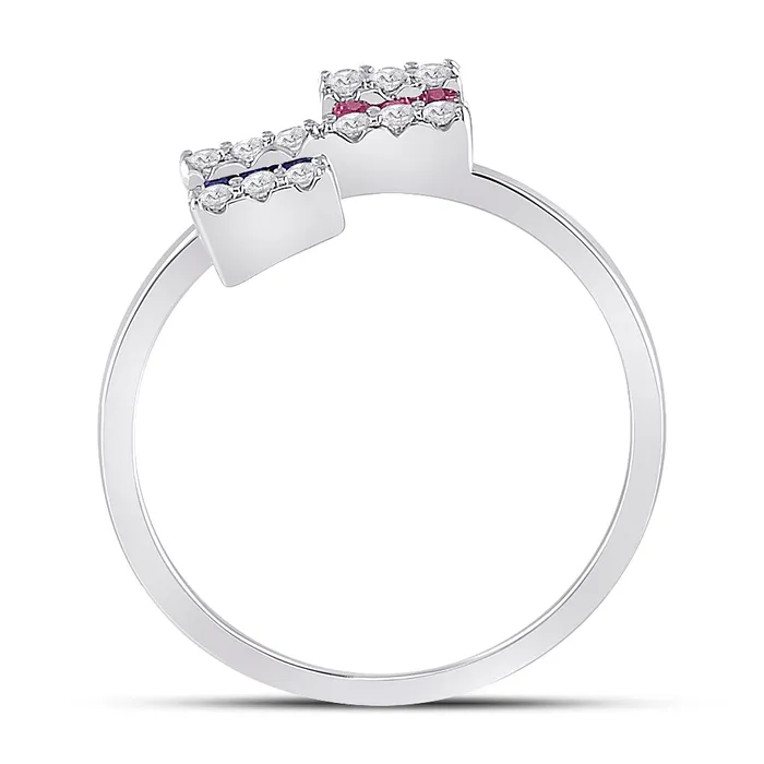 Rings 14Kt White Gold Womens Baguette Blue Sapphire Modern Fashion Ring 12 Cttw 241 grams GND Rings 14Kt White Gold Womens Baguette Blue Sapphire Modern Fashion Ring 12 Cttw 241 grams GND