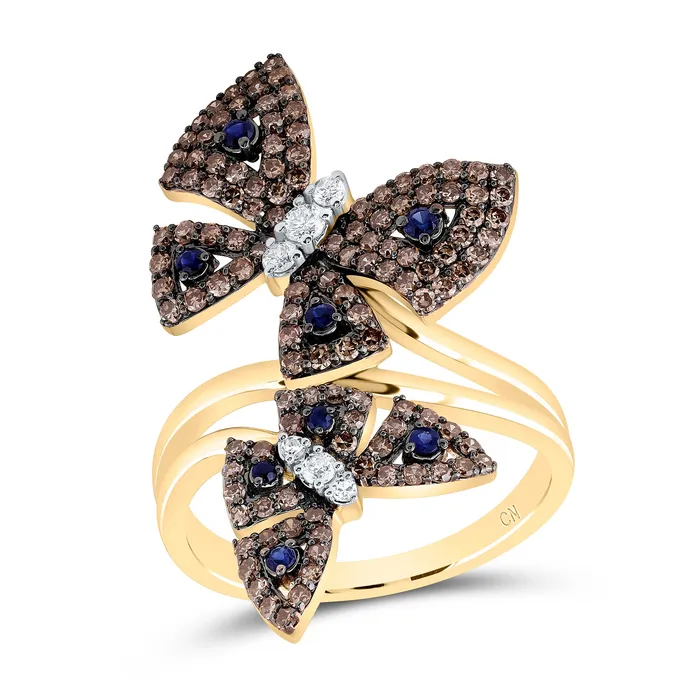 Rings 78CtwNat Dia Cn 18Ctw RdBs Nat Gem Butterfly Ring 495 grams GND