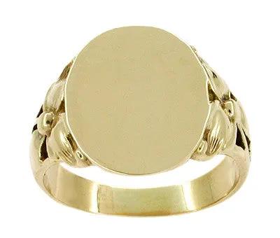 Rings Antique Jewelry Mall Antique Art Nouveau Signet Ring in 10 Karat Gold