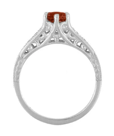 Rings Antique Jewelry Mall Art Deco Almandine Garnet and Diamond Filigree Artisan Engagement Ring in 14 Karat White Gold Rings Antique Jewelry Mall Art Deco Almandine Garnet and Diamond Filigree Artisan Engagement Ring in 14 Karat White Gold