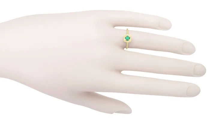 Rings Antique Jewelry Mall Art Deco Engraved Scrolls 14 Karat Yellow Gold Filigree Emerald Engagement Ring Rings Antique Jewelry Mall Art Deco Engraved Scrolls 14 Karat Yellow Gold Filigree Emerald Engagement Ring