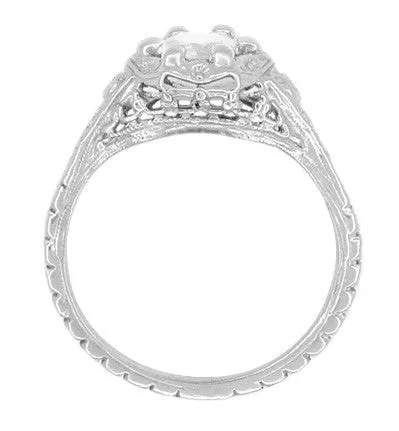 Rings Antique Jewelry Mall Art Deco Filigree Flowers White Topaz Promise Ring in Sterling Silver Rings Antique Jewelry Mall Art Deco Filigree Flowers White Topaz Promise Ring in Sterling Silver