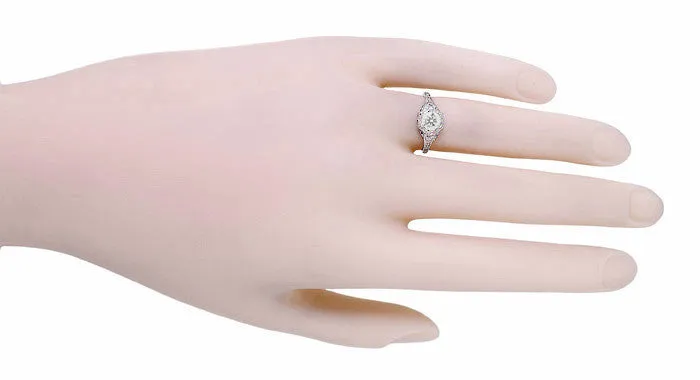 Rings Antique Jewelry Mall Art Deco Filigree Flowers White Topaz Promise Ring in Sterling Silver Rings Antique Jewelry Mall Art Deco Filigree Flowers White Topaz Promise Ring in Sterling Silver