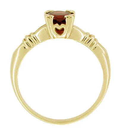 Rings Antique Jewelry Mall Art Deco Hearts and Clovers Almandine Garnet Engagement Ring in 14 Karat Yellow Gold Rings Antique Jewelry Mall Art Deco Hearts and Clovers Almandine Garnet Engagement Ring in 14 Karat Yellow Gold
