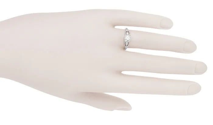 Rings Antique Jewelry Mall Clare 1940s Filigree Retro Moderne Vintage Diamond Engagement Ring in 14 Karat White Gold Rings Antique Jewelry Mall Clare 1940s Filigree Retro Moderne Vintage Diamond Engagement Ring in 14 Karat White Gold