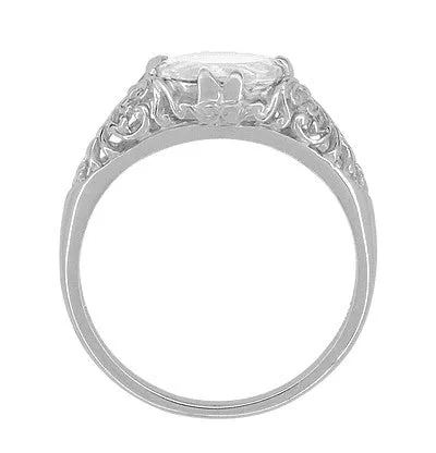 Rings Antique Jewelry Mall Edwardian Filigree 115 Ct East West Oval White Topaz Promise Ring in Sterling Silver Rings Antique Jewelry Mall Edwardian Filigree 115 Ct East West Oval White Topaz Promise Ring in Sterling Silver