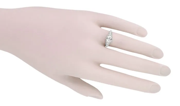 Rings Antique Jewelry Mall Edwardian Filigree 115 Ct East West Oval White Topaz Promise Ring in Sterling Silver Rings Antique Jewelry Mall Edwardian Filigree 115 Ct East West Oval White Topaz Promise Ring in Sterling Silver
