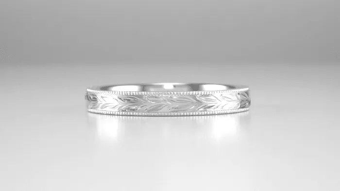 Rings Antique Jewelry Mall Platinum Antique Inspired Art Deco Hand Engraved Hawaiian Maile Leaves Wedding Ring Rings Antique Jewelry Mall Platinum Antique Inspired Art Deco Hand Engraved Hawaiian Maile Leaves Wedding Ring