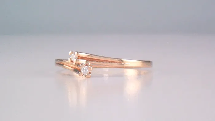Rings Antique Jewelry Mall Rose Gold 1950s Mid Century Modern Bypass Diamond Promise Ring Rings Antique Jewelry Mall Rose Gold 1950s Mid Century Modern Bypass Diamond Promise Ring
