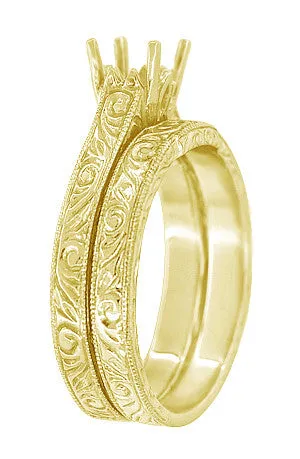 Rings Antique Jewelry Mall Yellow Gold Art Deco Contoured Engraved Scrolls Wedding Band Rings Antique Jewelry Mall Yellow Gold Art Deco Contoured Engraved Scrolls Wedding Band