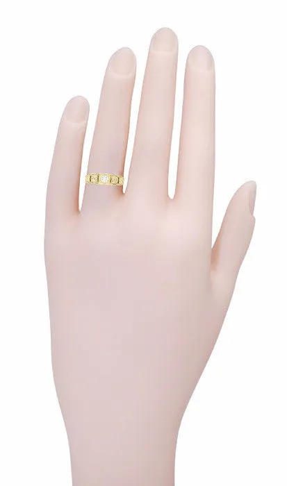 Rings Antique Jewelry Mall Yellow Gold Art Deco Engraved Tiered Filigree Diamond Engagement Ring 14K or 18K Rings Antique Jewelry Mall Yellow Gold Art Deco Engraved Tiered Filigree Diamond Engagement Ring 14K or 18K