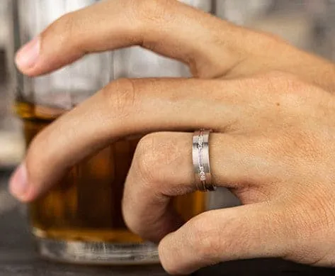 Rings Benchmark Rings Gold and DiamondTrio Mens Band