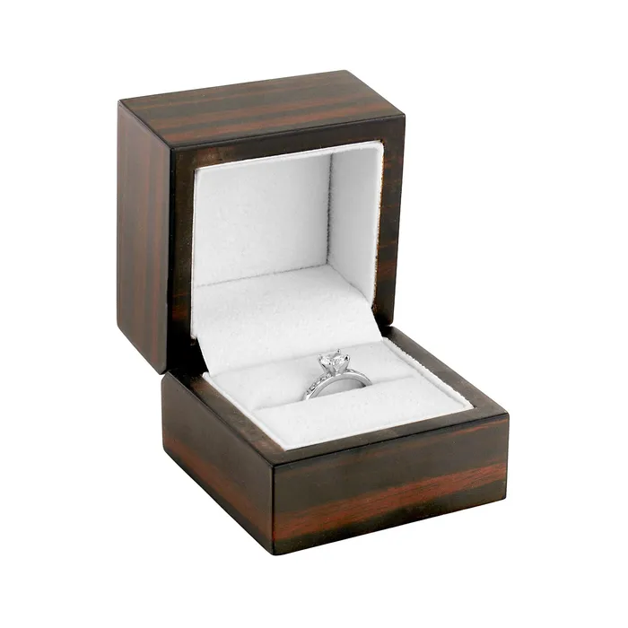 Rings Brown Zebra Wood Single Ring Box Noblepack CA