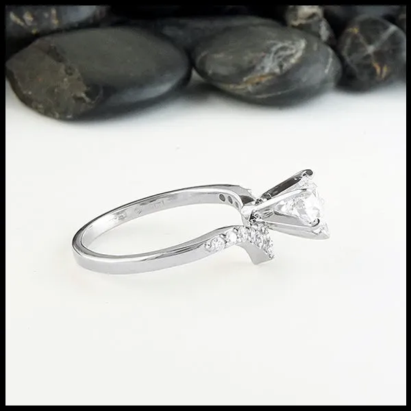 Rings Chevron Heart Diamond Ring Walker Metalsmiths
