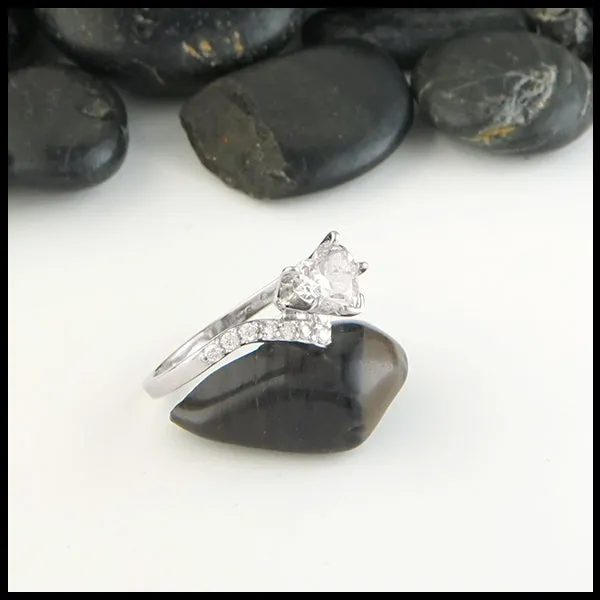 Rings Chevron Heart Diamond Ring Walker Metalsmiths
