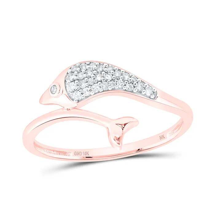 Rings GND 110CtwNat Dia Nk Gift Dolphin Ring 129 grams