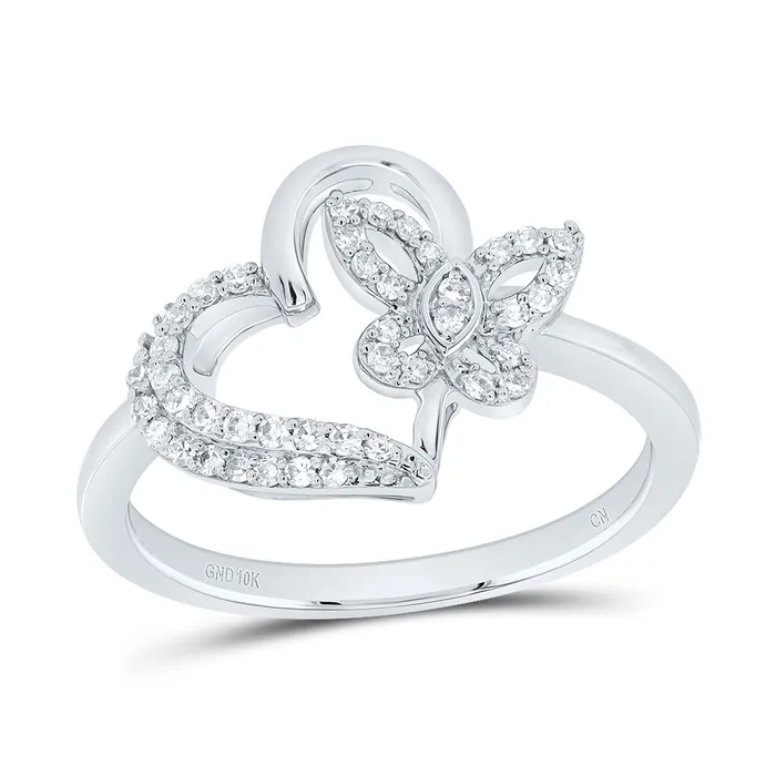 Rings GND 15CtwNat Dia Cn Gift Butterfly Heart Ring 276 grams