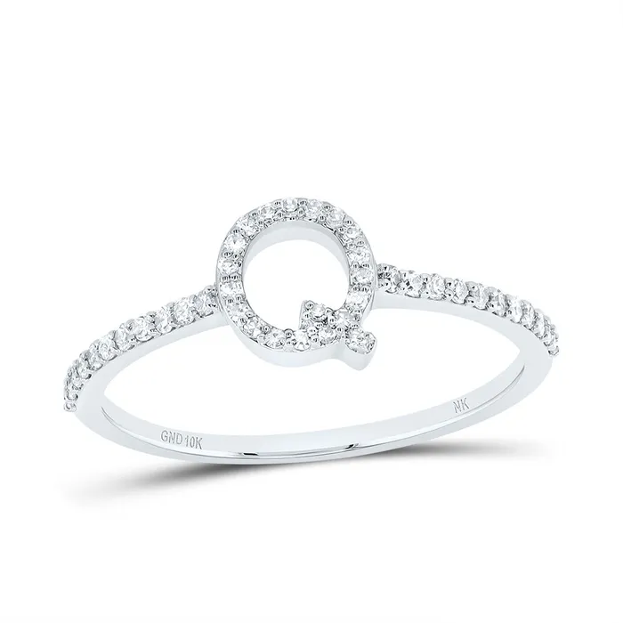 Rings GND 16CtwDia Nk Gift Initial Q Ring 132 grams