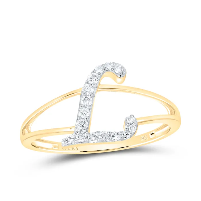 Rings GND 18CtwNat Dia Nk Gift Initial L Ladies Ring 115 grams