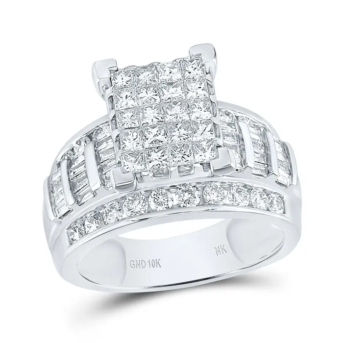 Rings GND 10Kt White Gold 2 CtwDia Nk Fashion Ring S9 702 grams
