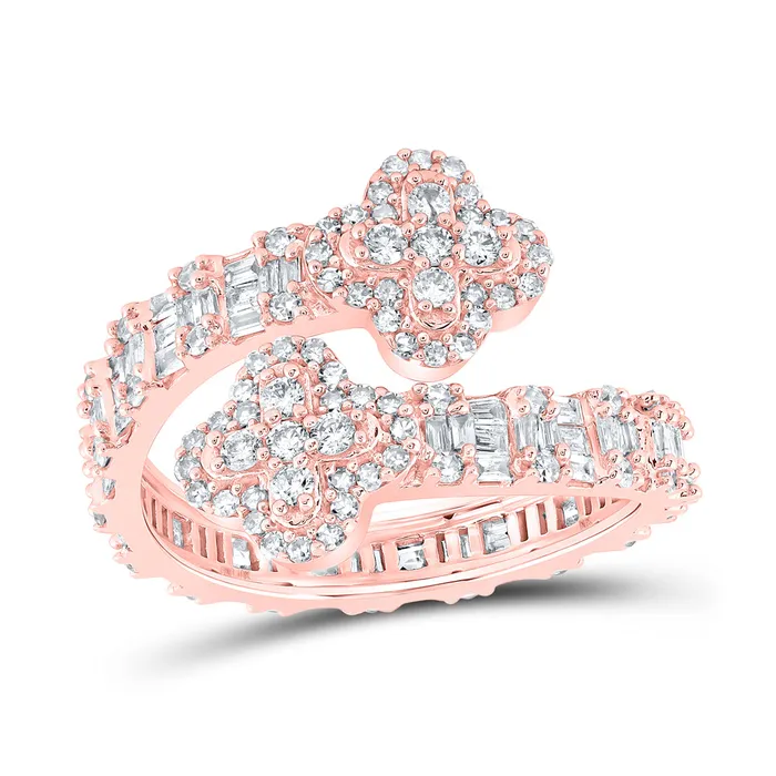 Rings GND 1CtwDia Nk Clover Cuff Ring 32 grams