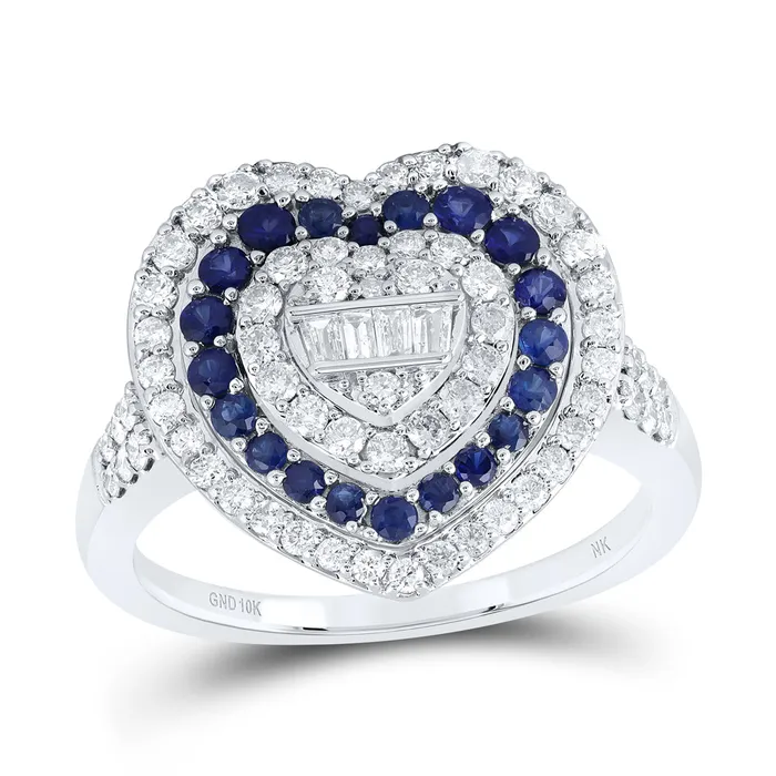 Rings GND 58CtwDia Nk 38Ctw Rd Sapp Nat Gem Heart Ring 474 grams