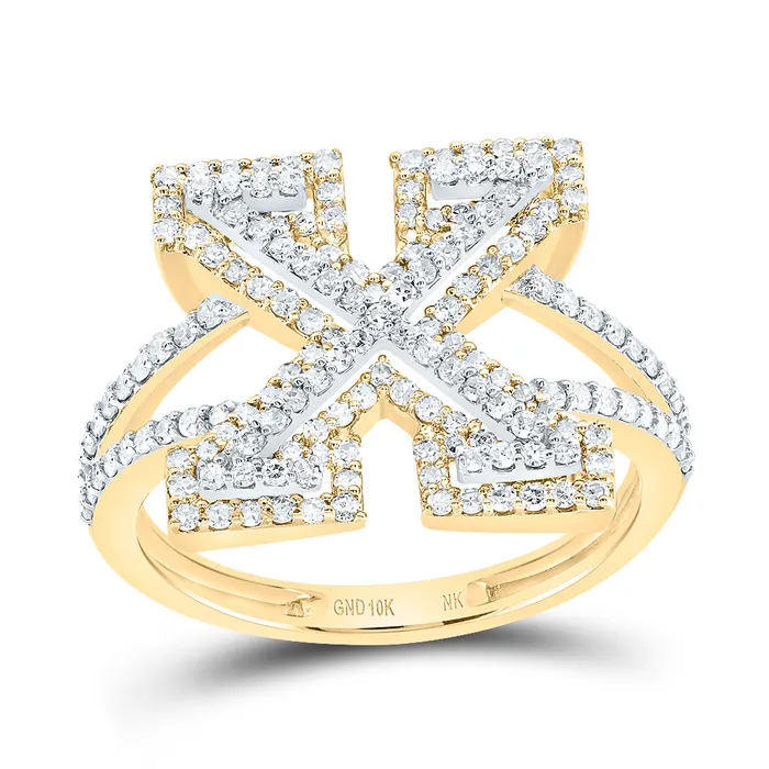 Rings GND 58CtwDia Nk Fashion Initial X Ladies Ring 331 grams