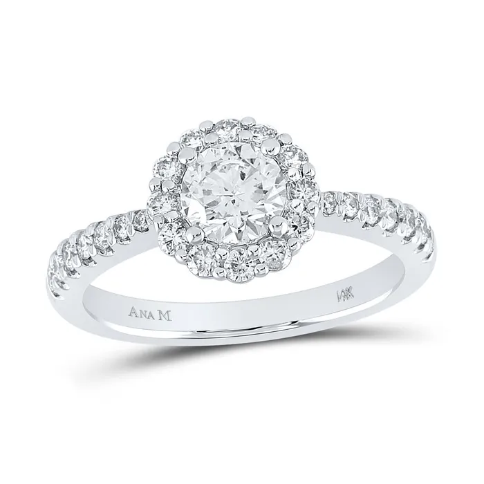 Rings GND Gold Halo Bridal Wedding Engagement Ring 115 Cttw Round Natural Diamond Womens 374 grams Rings GND Gold Halo Bridal Wedding Engagement Ring 115 Cttw Round Natural Diamond Womens 374 grams
