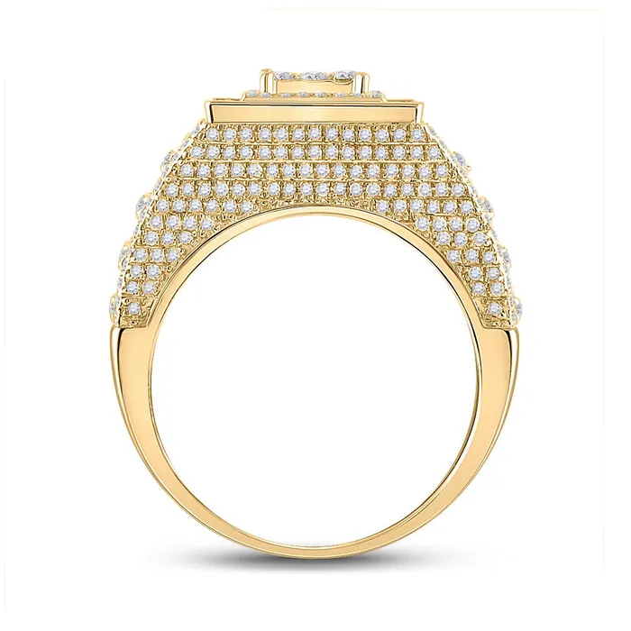 Rings GND Gold Statement Square Ring 214 Cttw Baguette Natural Diamond Mens 1423 grams Rings GND Gold Statement Square Ring 214 Cttw Baguette Natural Diamond Mens 1423 grams