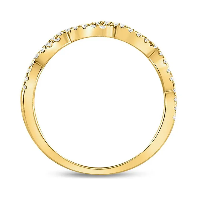 Rings GND Gold Twist Stackable Band Ring 14 Cttw Round Natural Diamond Womens 209 grams Rings GND Gold Twist Stackable Band Ring 14 Cttw Round Natural Diamond Womens 209 grams