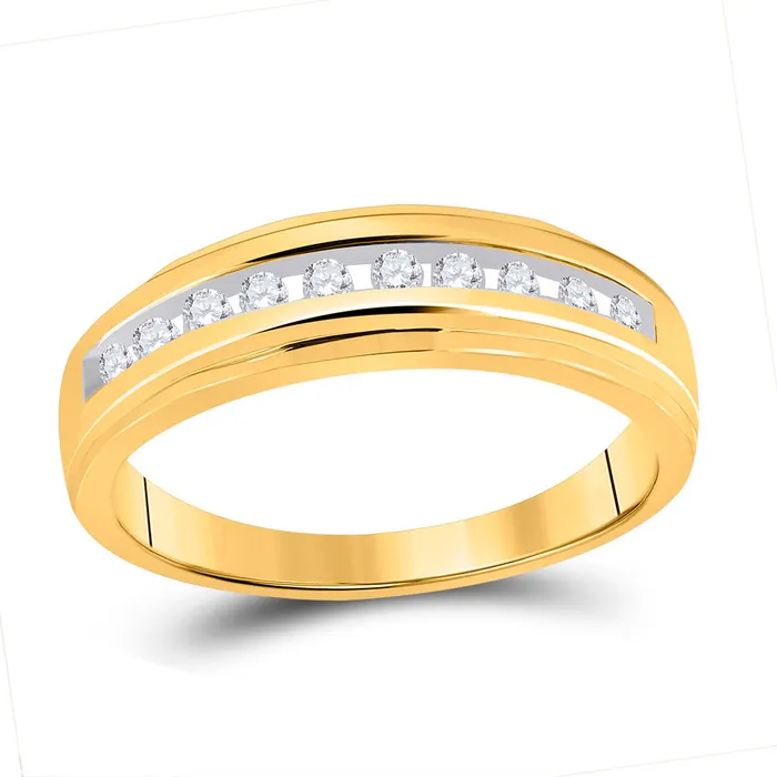 Rings Gold Band Wedding Ring 15 Cttw Round Natural Diamond Mens 289 grams GND Rings Gold Band Wedding Ring 15 Cttw Round Natural Diamond Mens 289 grams GND