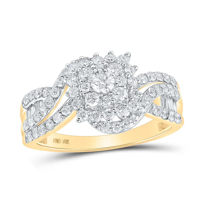 Rings Gold Cluster Ring 1 Cttw Round Natural Diamond Womens 341 grams GND Rings Gold Cluster Ring 1 Cttw Round Natural Diamond Womens 341 grams GND