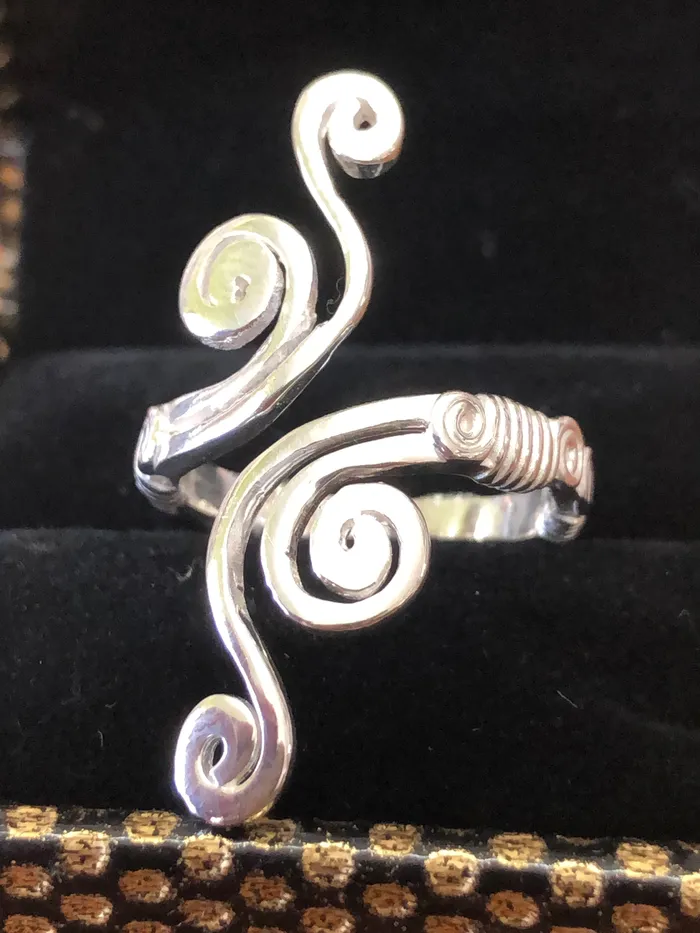 Rings Johnny jeweler stcroix 925 Sterling silver adjustable waves ring