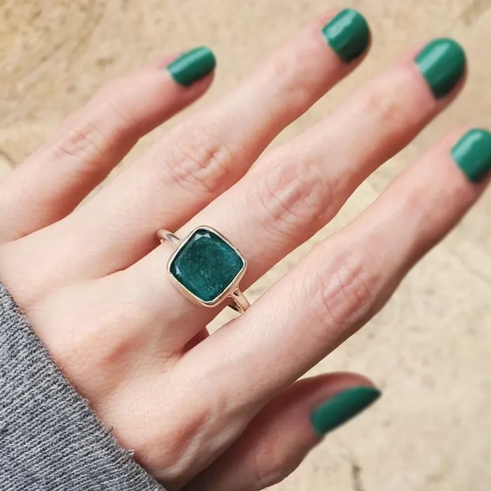 Rings JSL Emerald Bezel Ring